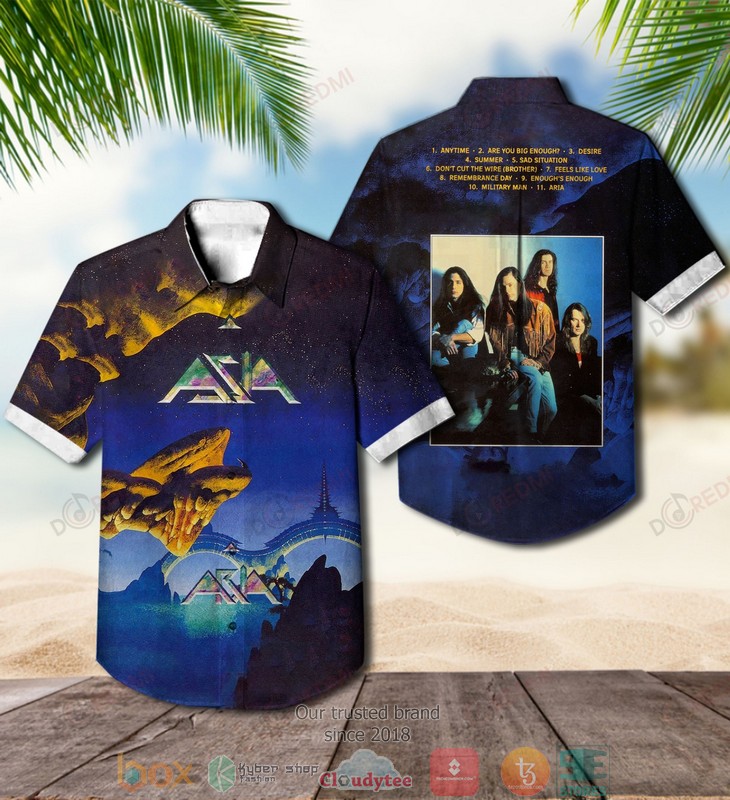 Asia band Aria Short Sleeve Hawaiian Shirt word2