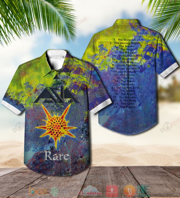Asia band Rare Short Sleeve Hawaiian Shirt word2