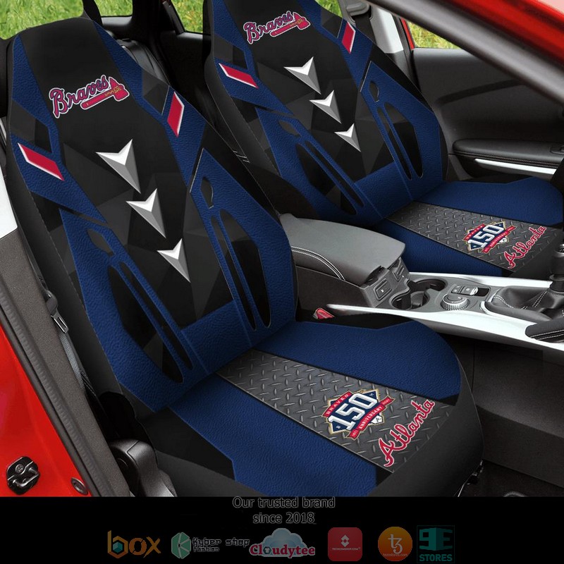 Atlanta Braves 150 Silver navy Limited Car Seat Covers