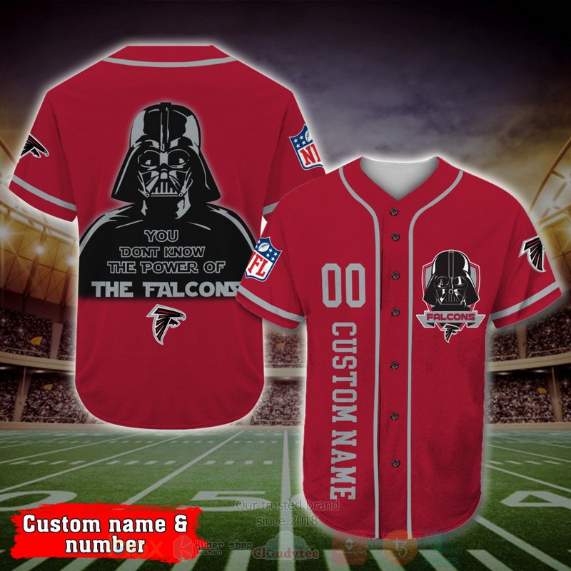 BEST Atlanta Falcons, Darth Vader Custom AOP Baseball Jersey word2