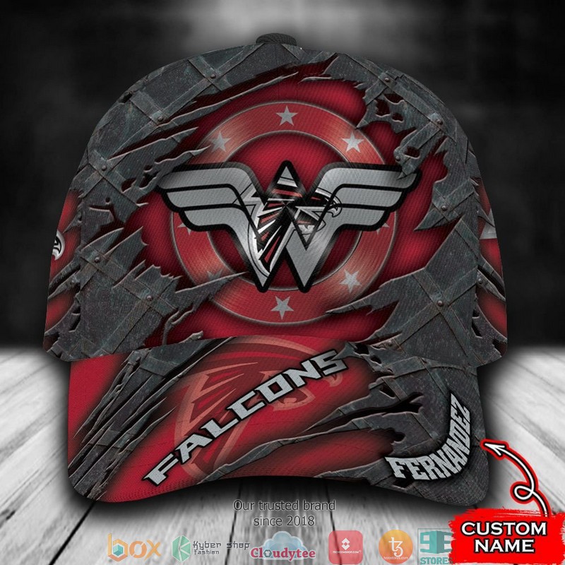 Atlanta Falcons Wonder Woman NFL Custom Name Cap word2