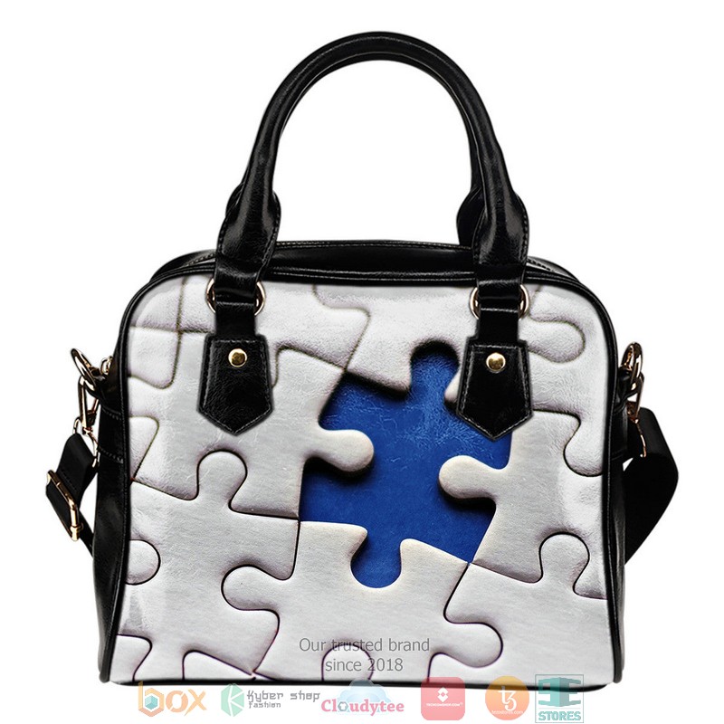 Autism Awareness Leather Handbag word1