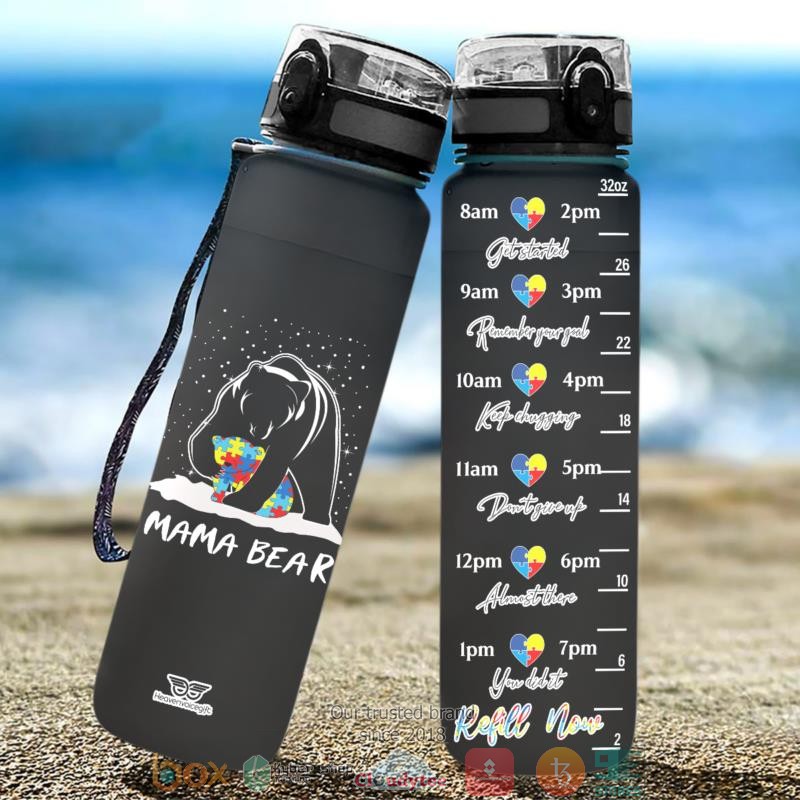 Autism Mama Bear Water Bottle