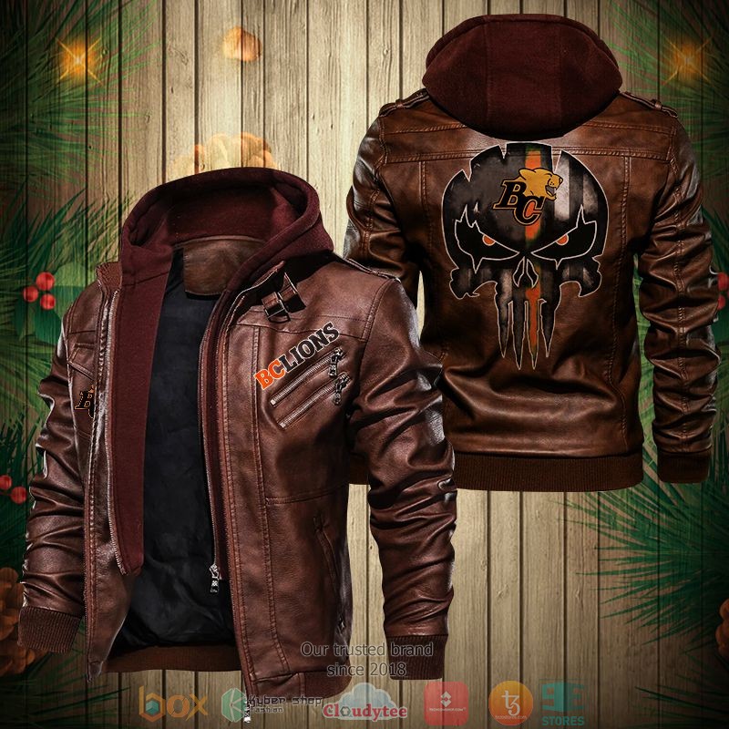 NEW BC Lions CFL PU Leather Jacket word3