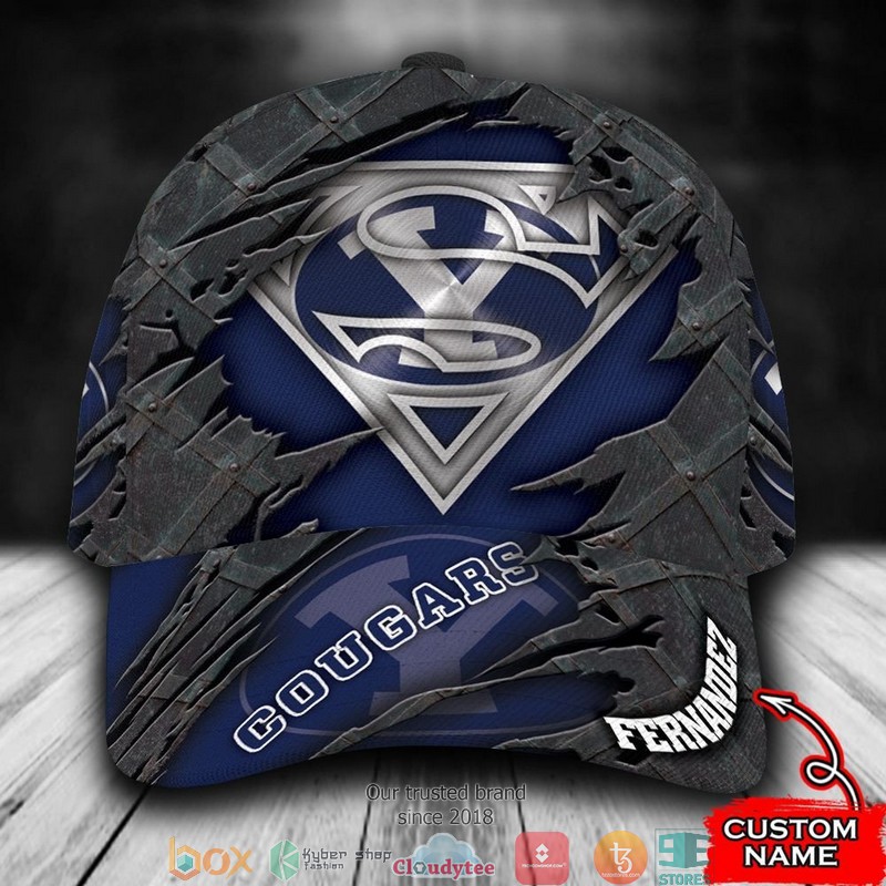 BYU Cougars Superman NCAA1 Custom Name Cap word3