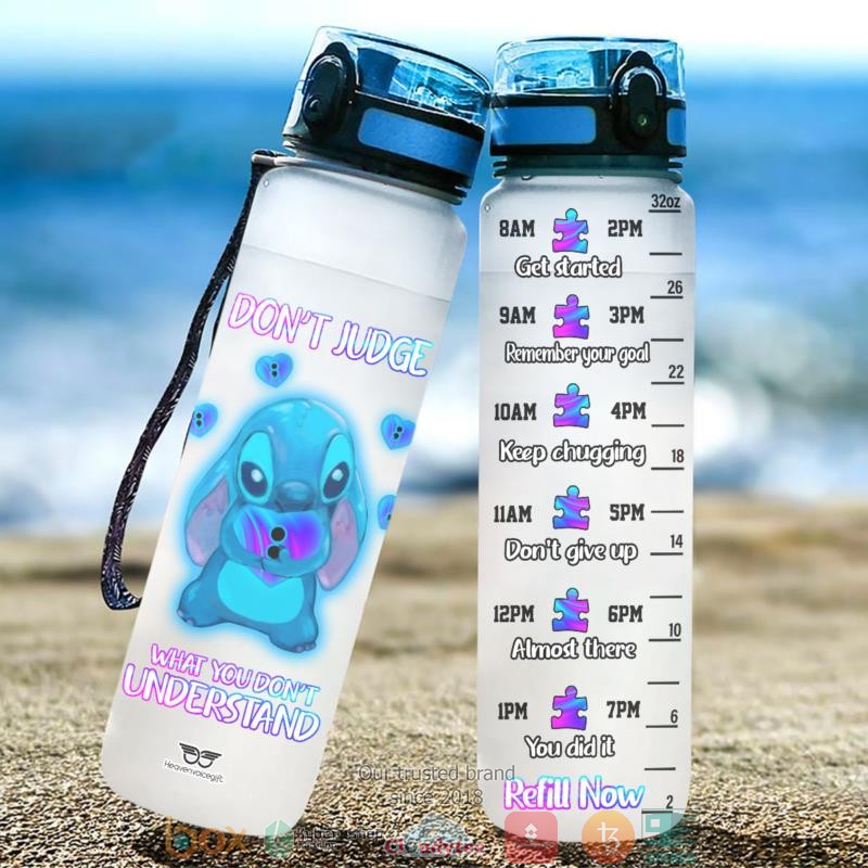 Baby Stitch Autism Dont Judge What You Dont Understand Water Bottle 2