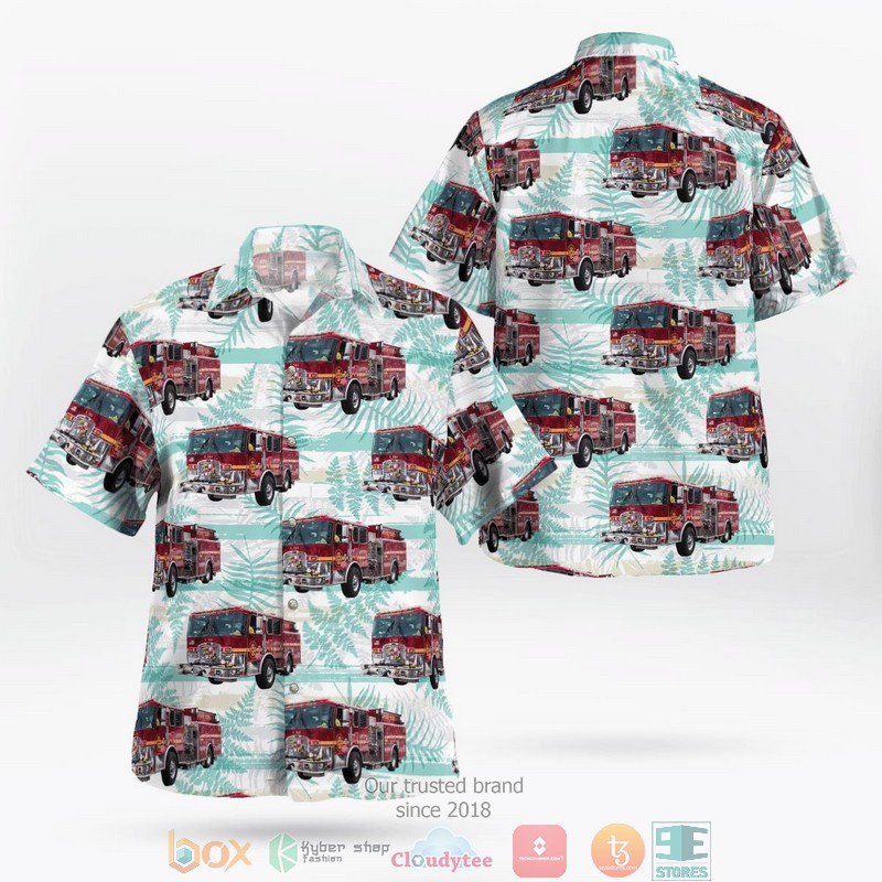 NEW Baltimore County Maryland Lansdowne Volunteer Fire Department Station 36 Aloha Shirt word3