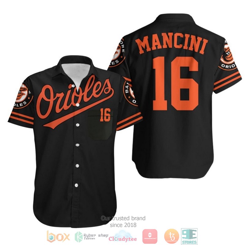 Baltimore Orioles Trey Mancini 16 2020 Mlb Black Jersey Inspired Style Hawaiian Shirt 1 Baltimore Orioles Trey Mancini 16 2020 Mlb Black Jersey Inspired Style Hawaiian Shirt word2