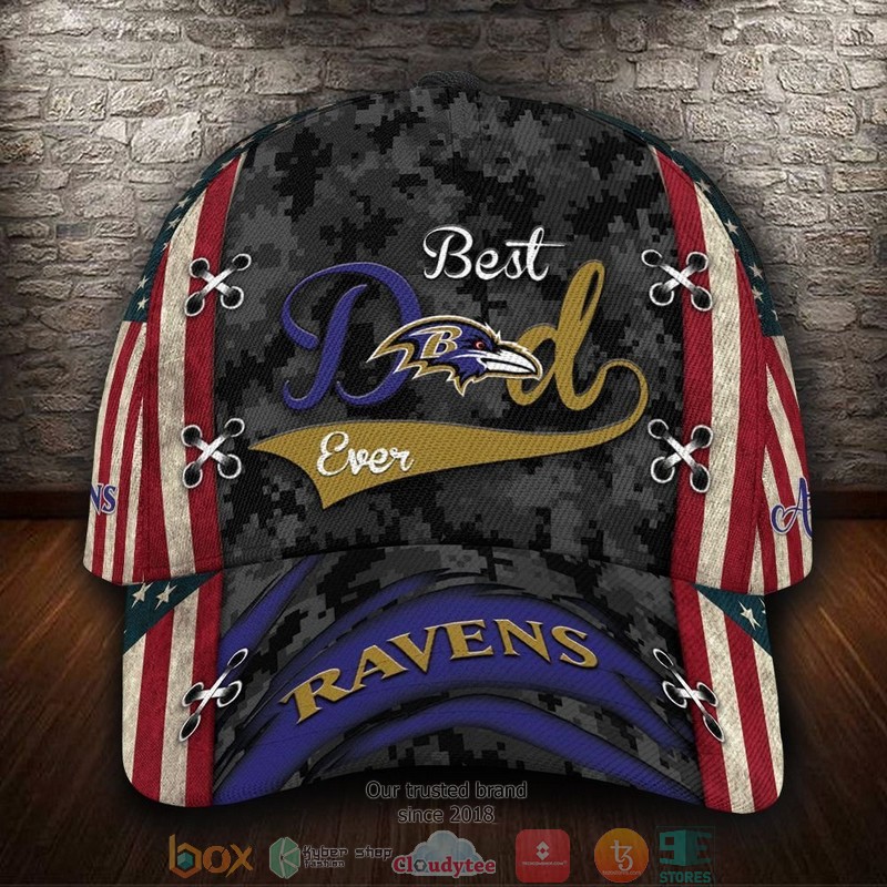 Baltimore Ravens Best Dad NFL Custom Name Cap word1