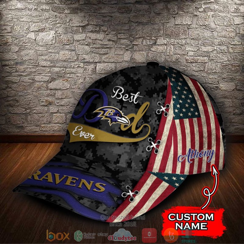 Baltimore Ravens Best Dad NFL Custom Name Cap 3 Baltimore Ravens Best Dad NFL Custom Name Cap word3