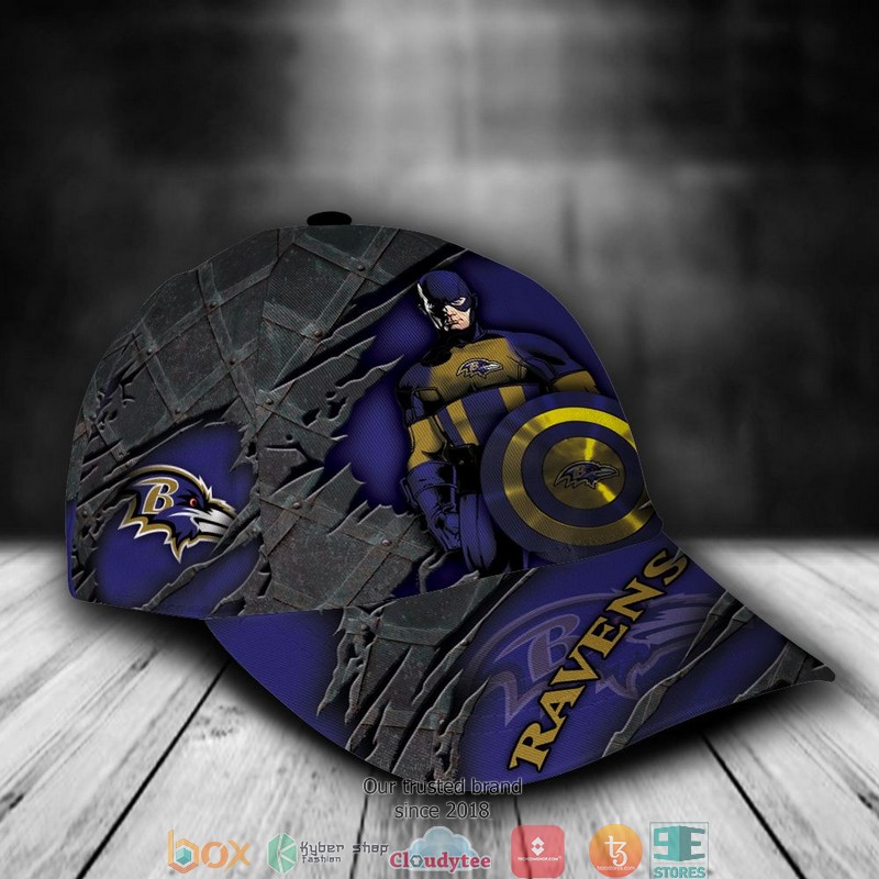 Baltimore Ravens Captain America NFL Custom Name Cap 2 Baltimore Ravens Captain America NFL Custom Name Cap word3