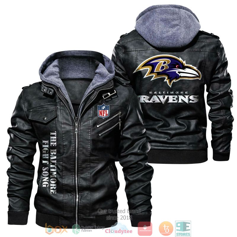 NEW Baltimore Ravens PU Leather Jacket word3