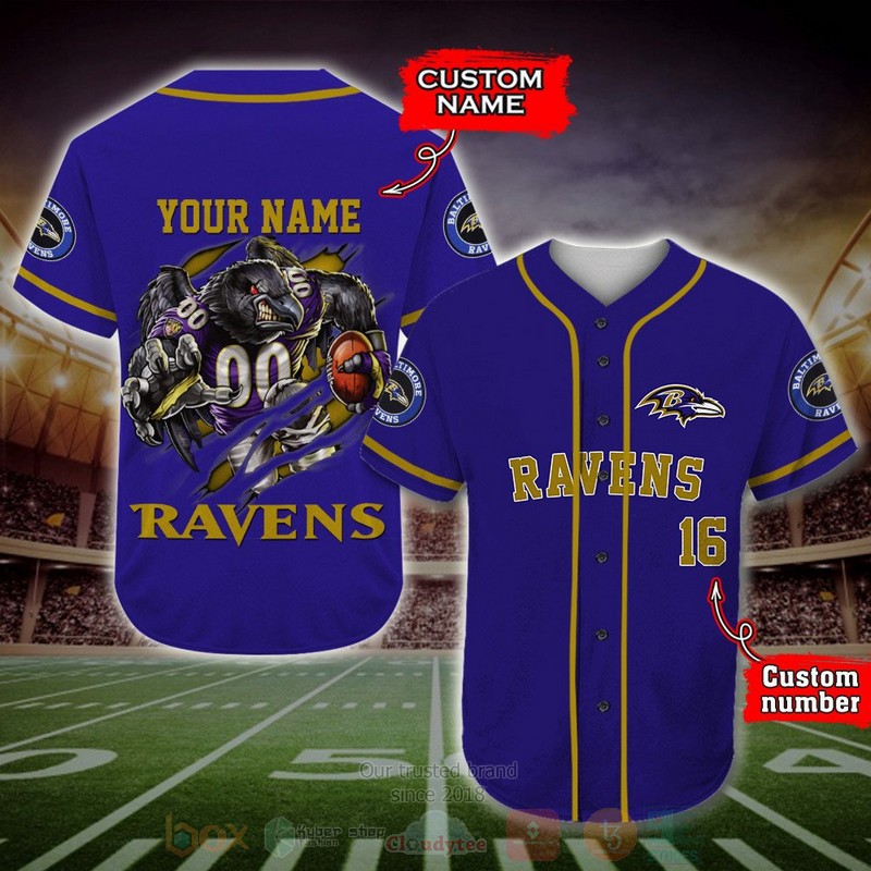 BEST Baltimore Ravens Custom AOP Baseball Jersey