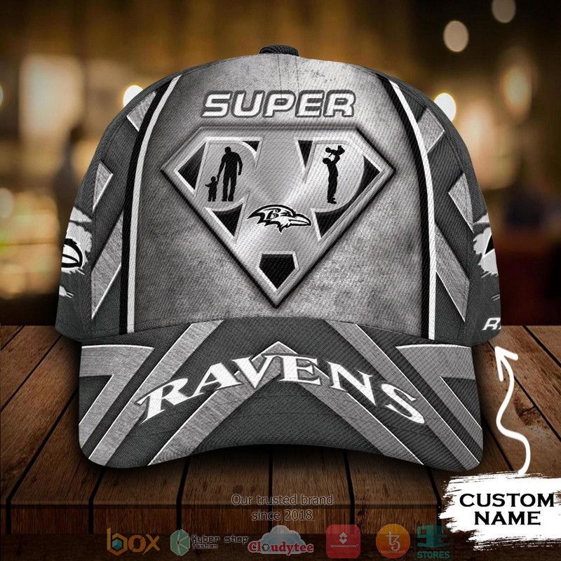 Baltimore Ravens NFL Superman Dad Custom Name Cap word1