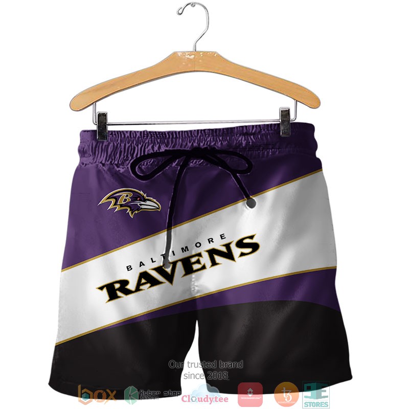 Baltimore Ravens Purple Hawaiian Shorts