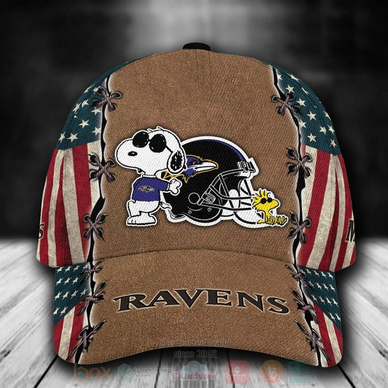 BEST Baltimore Ravens Snoopy NFL Team Custom Name 3D Cap 1 BEST Baltimore Ravens Snoopy NFL Team Custom Name 3D Cap word3