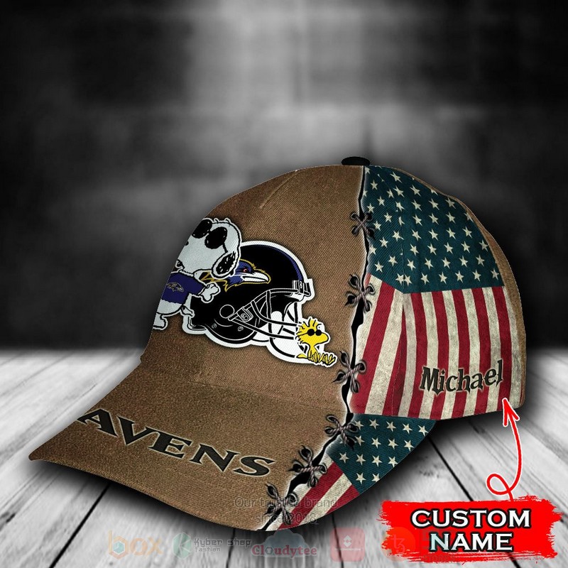 BEST Baltimore Ravens Snoopy NFL Team Custom Name 3D Cap 2 BEST Baltimore Ravens Snoopy NFL Team Custom Name 3D Cap word3