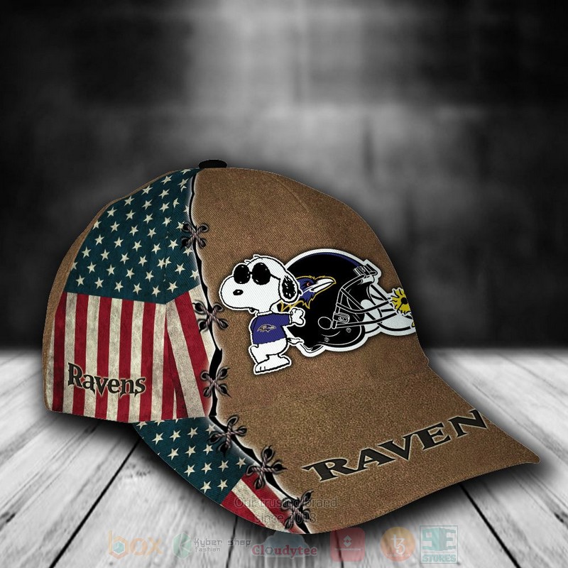 BEST Baltimore Ravens Snoopy NFL Team Custom Name 3D Cap 3 BEST Baltimore Ravens Snoopy NFL Team Custom Name 3D Cap word3
