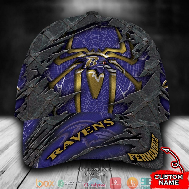 Baltimore Ravens Spider Man NFL Custom Name Cap 1 Baltimore Ravens Spider Man NFL Custom Name Cap word2