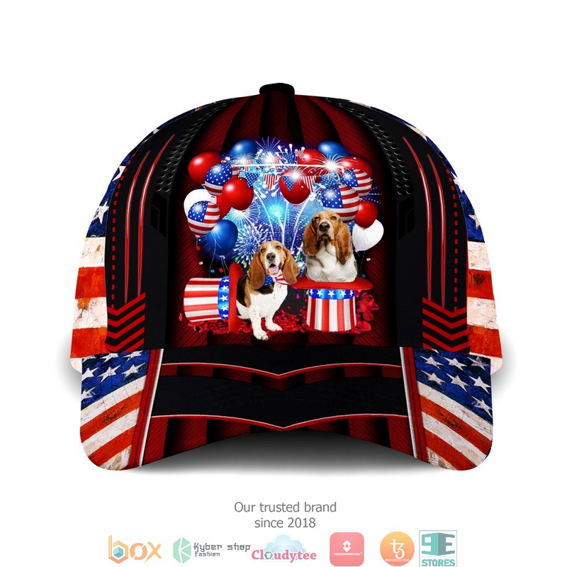 Basset Hound Patriot Us Flag Balloon Cap word2