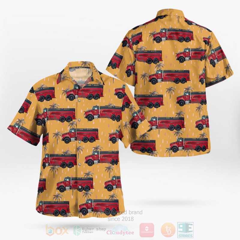 BEST Bear Lake Township Fire Rescue Spencer Tanker Bear Lake, Michigan 3D Aloha Shirt word1