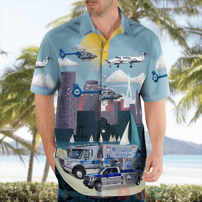BEST Bedford, Massachusetts, Boston MedFlight Ambulance And Helicoptes 3D Aloha Shirt word2