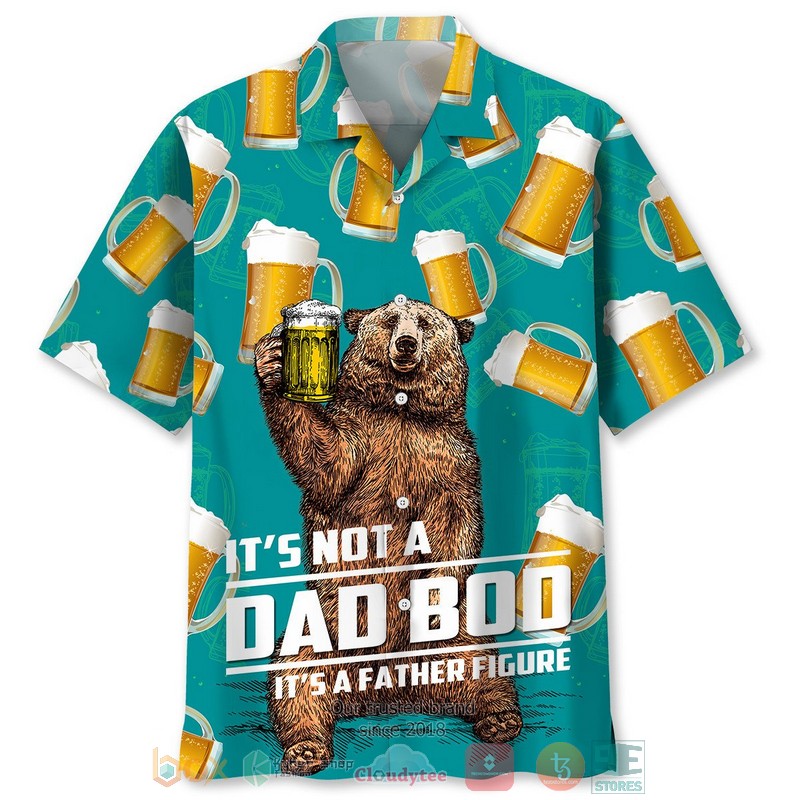 NEW Beer It's not a Dad Bod It's a father figure Hawaiian Shirt word2