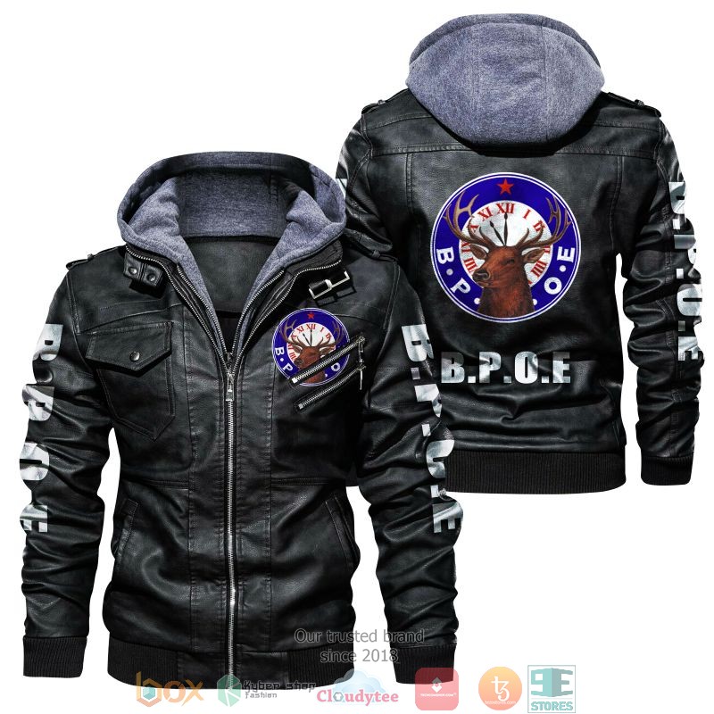 NEW Benevolent and Protective Order of Elks PU Leather Jacket 2 NEW Benevolent and Protective Order of Elks PU Leather Jacket word1