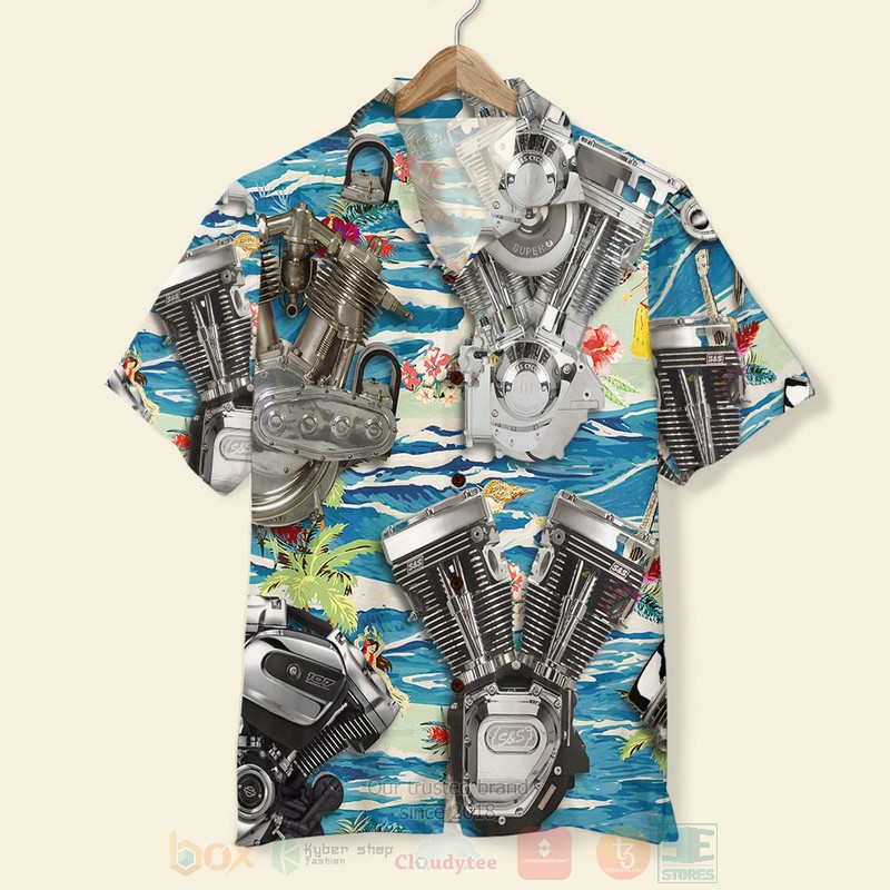 BEST Biker, Seamless Motorcycle Engine Pattern Aloha Hawaiian Shirt, Short 3 BEST Biker, Seamless Motorcycle Engine Pattern Aloha Hawaiian Shirt, Short word3