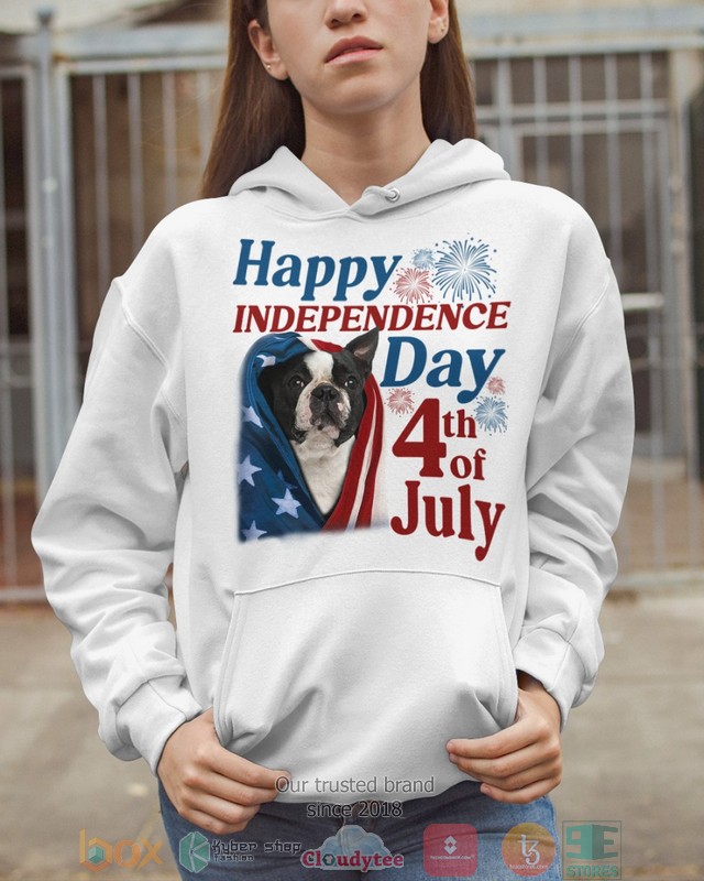 Black Boston Terrier Happy Independence Day 4th Of July Shirt, Hoodie word1
