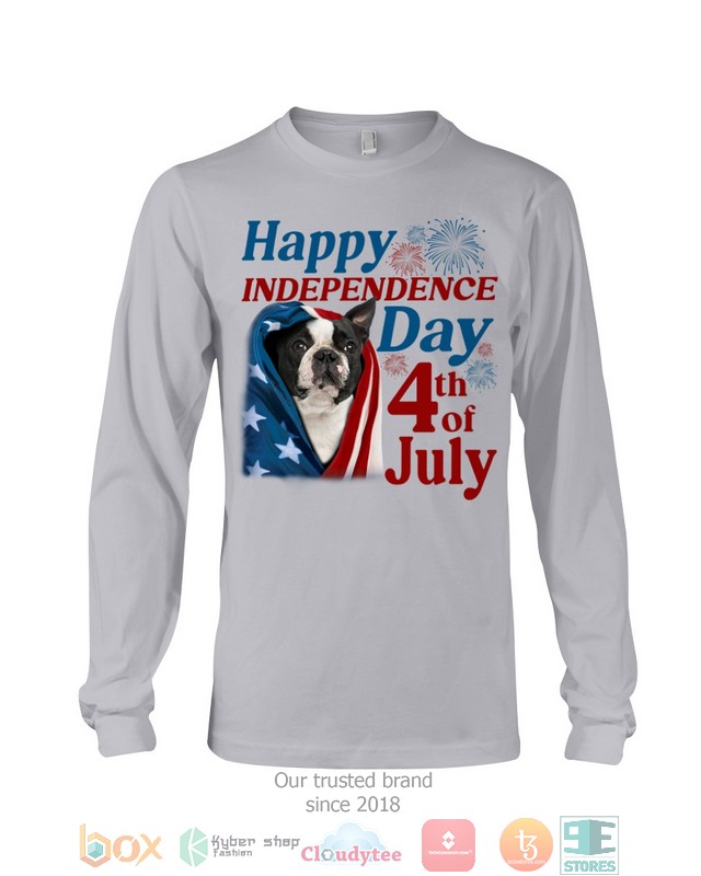 Black Boston Terrier Happy Independence Day 4th Of July Shirt, Hoodie word1