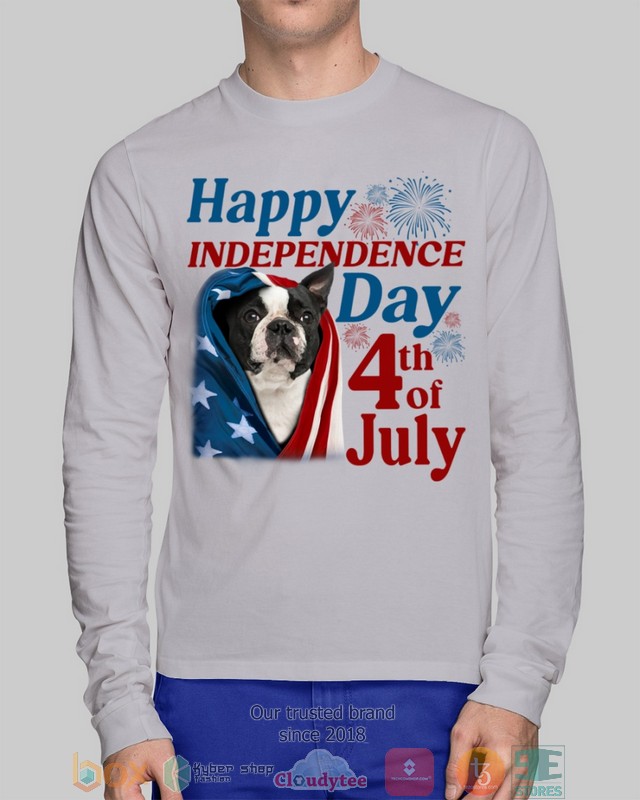 Black Boston Terrier Happy Independence Day 4th Of July Shirt, Hoodie word1