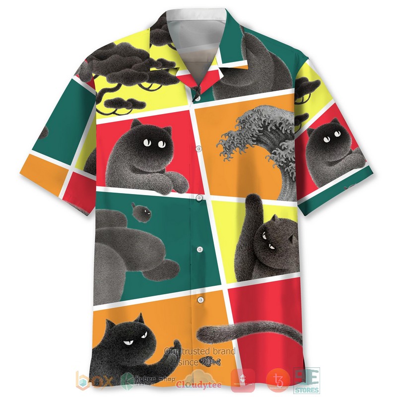 NEW Black Cat Funny Hawaiian Shirt 5