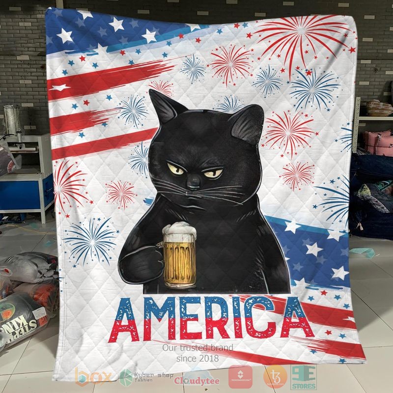 HOT Black Cat beer America Independence Day Blanket Quilt 5 HOT Black Cat beer America Independence Day Blanket Quilt word3