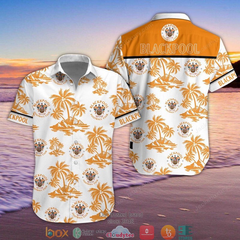 Blackpool F.C Hawaiian Shirt, Beach Short 1 Blackpool F.C Hawaiian Shirt, Beach Short word1