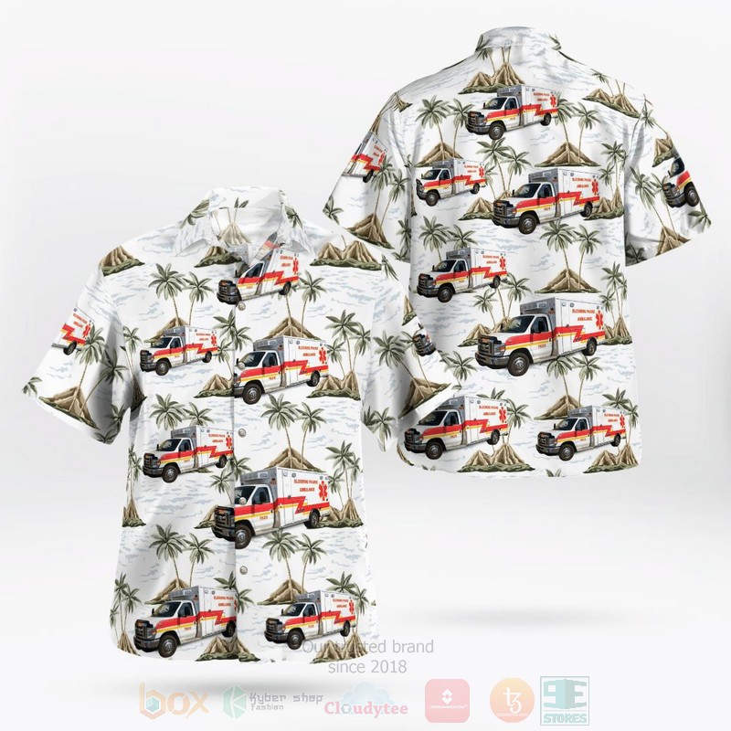 BEST Blooming Prairie Ambulance, Blooming Prairie, Minnesota 3D Aloha Shirt word2