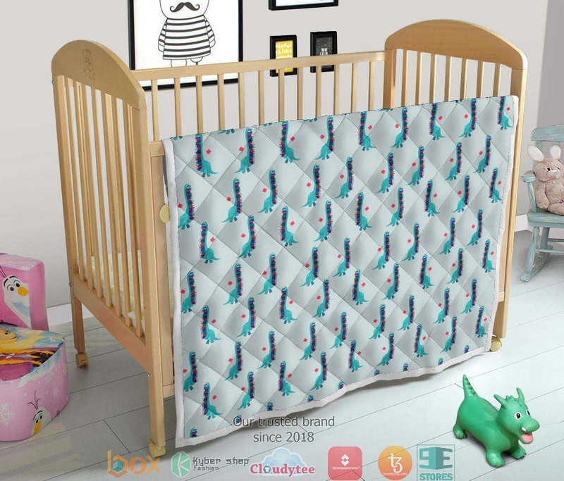 Blue Bookish pattern Quilt word2