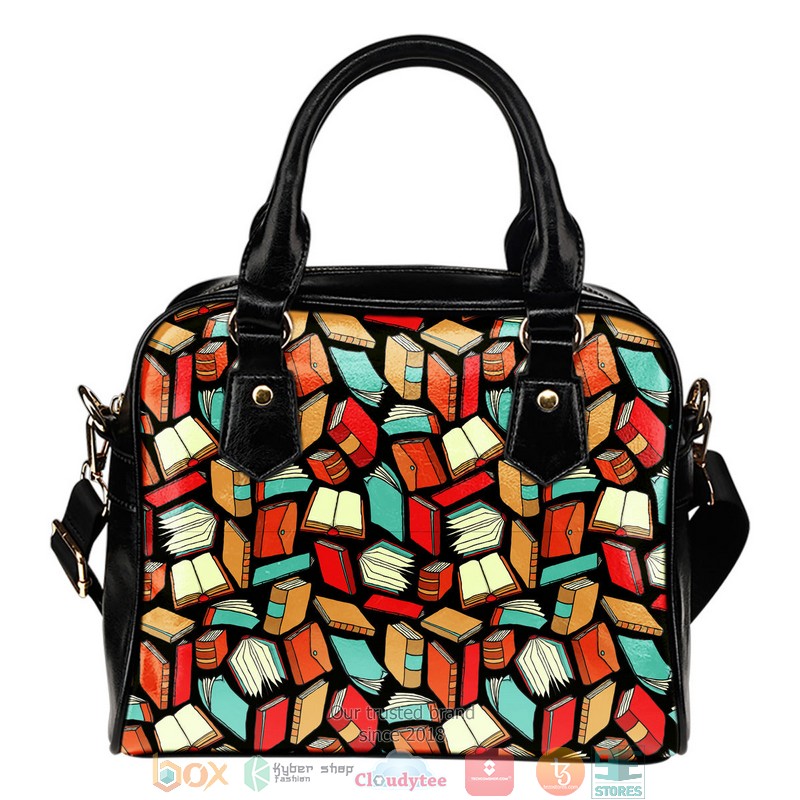 Book Lovers Pattern Leather Handbag
