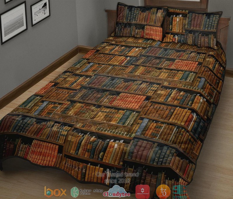Bookish Pattern Quilt Bedding Set 2 Bookish Pattern Quilt Bedding Set word2