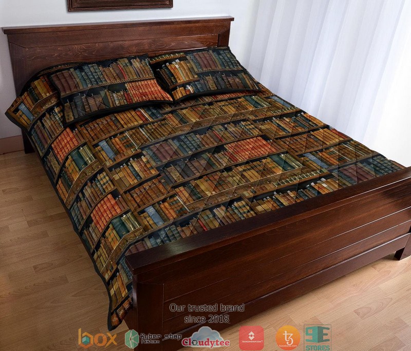 Bookish Pattern Quilt Bedding Set 3 Bookish Pattern Quilt Bedding Set word2