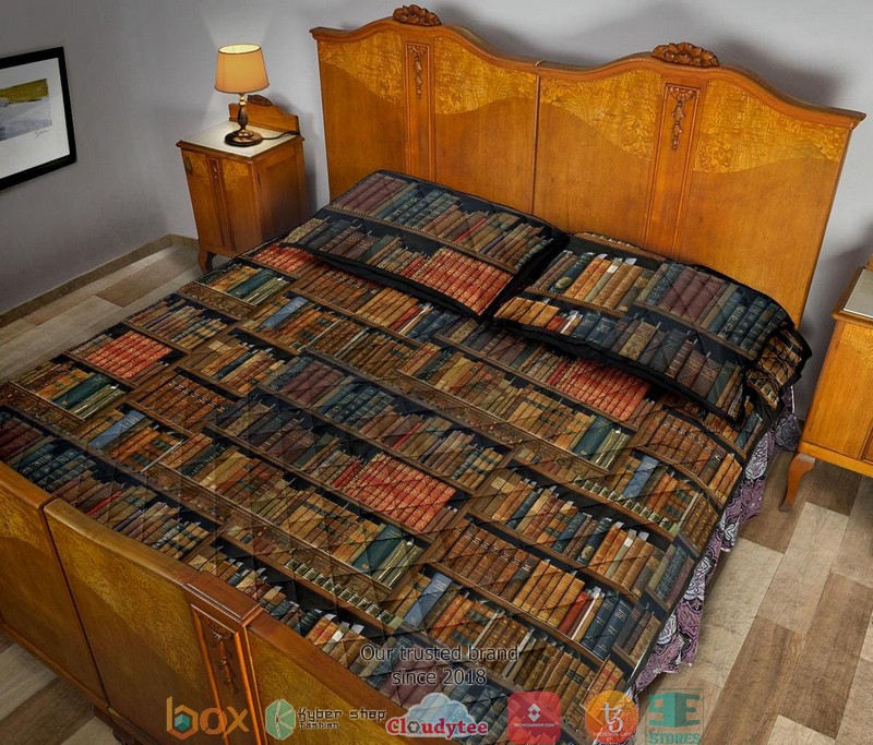 Bookish Pattern Quilt Bedding Set 4 Bookish Pattern Quilt Bedding Set word2