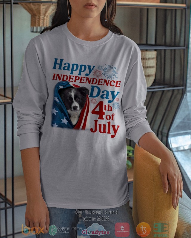 Border Collie Happy Independence Day 4th Of July Shirt, Hoodie word1