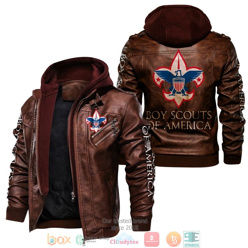 NEW Boy Scouts of America PU Leather Jacket word2