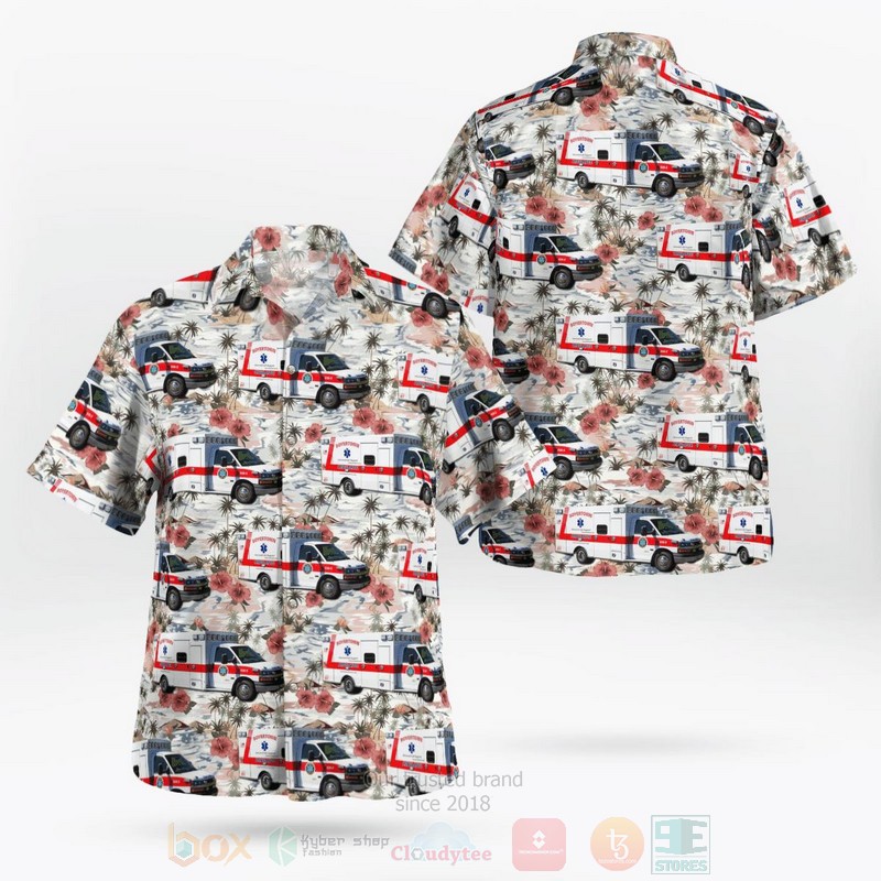 BEST Boyertown Community Ambulance Service, Pennsylvania Ambulance 3D Aloha Shirt word1