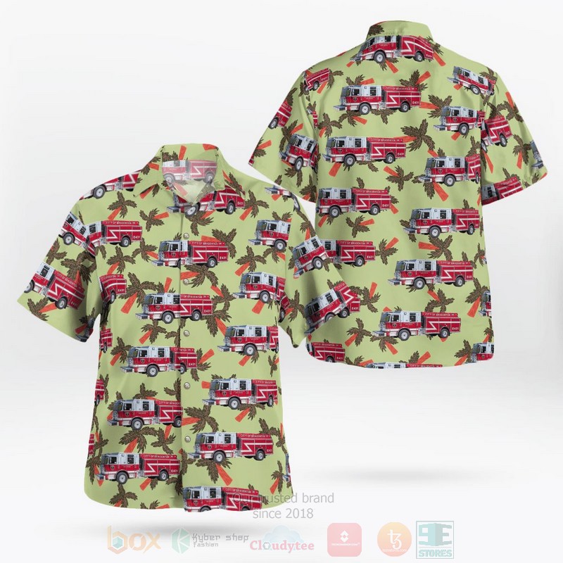 BEST Bradenton, Florida, City of Bradenton Fire Rescue 3D Aloha Shirt word1