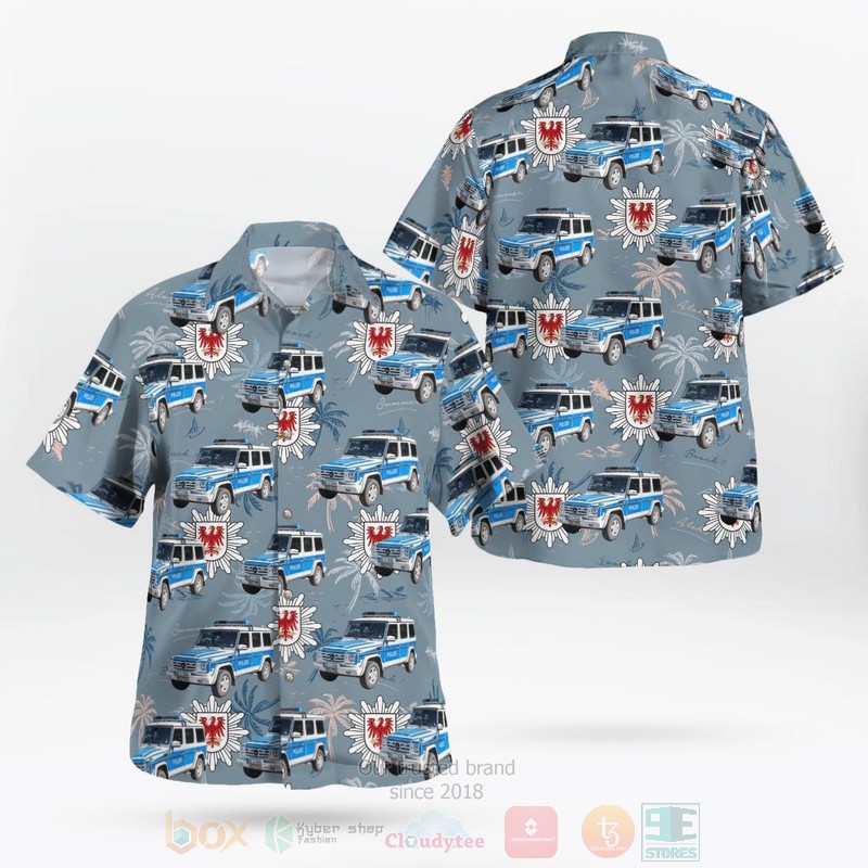 BEST Brandenburg Police Polizei Brandenburg Police Car 3D Aloha Shirt word1