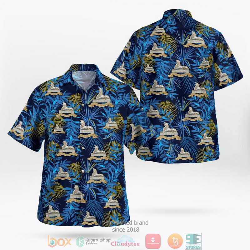 NEW British Army Royal Lincolnshire Regiment Aloha Shirt word1