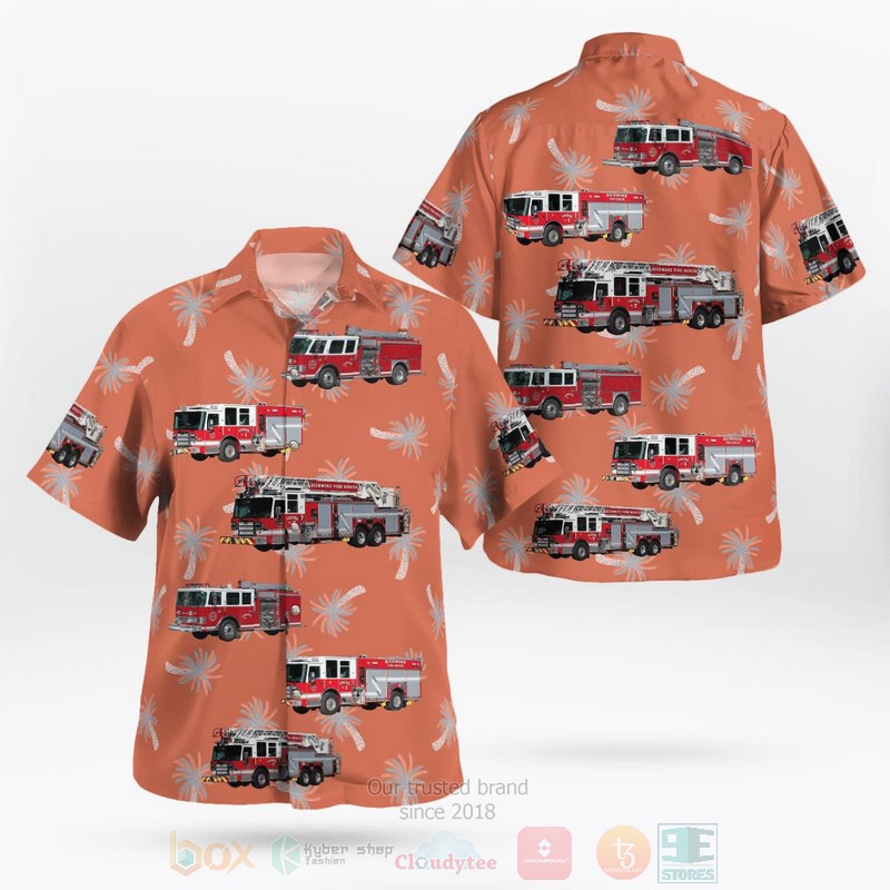 BEST British Columbia, Richmond Fire Rescue Department 3D Aloha Shirt word2