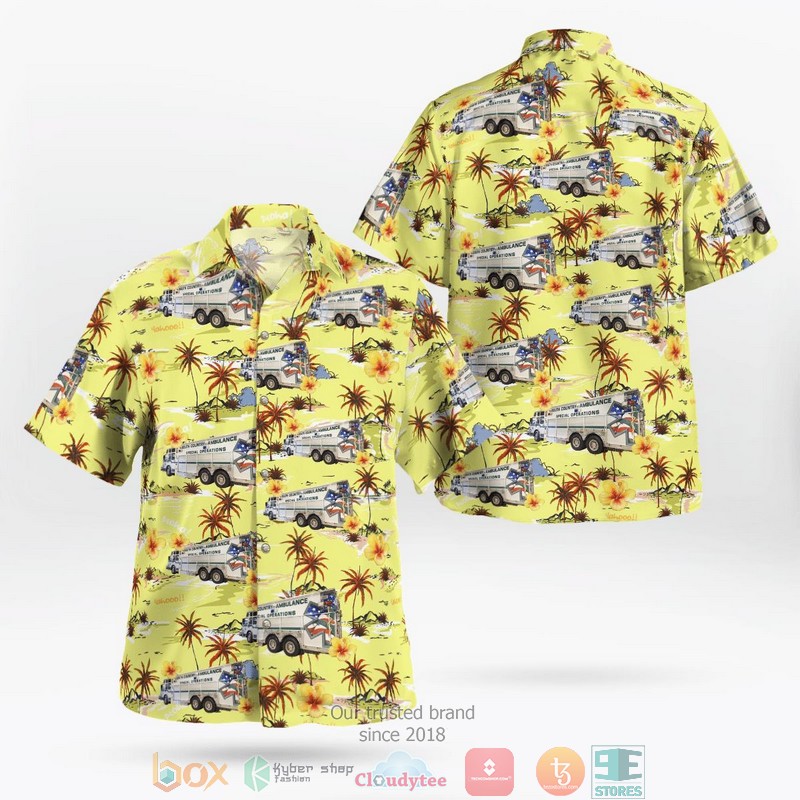 Brookhaven New York South Country Ambulance Specail Operations Aloha Shirt word3