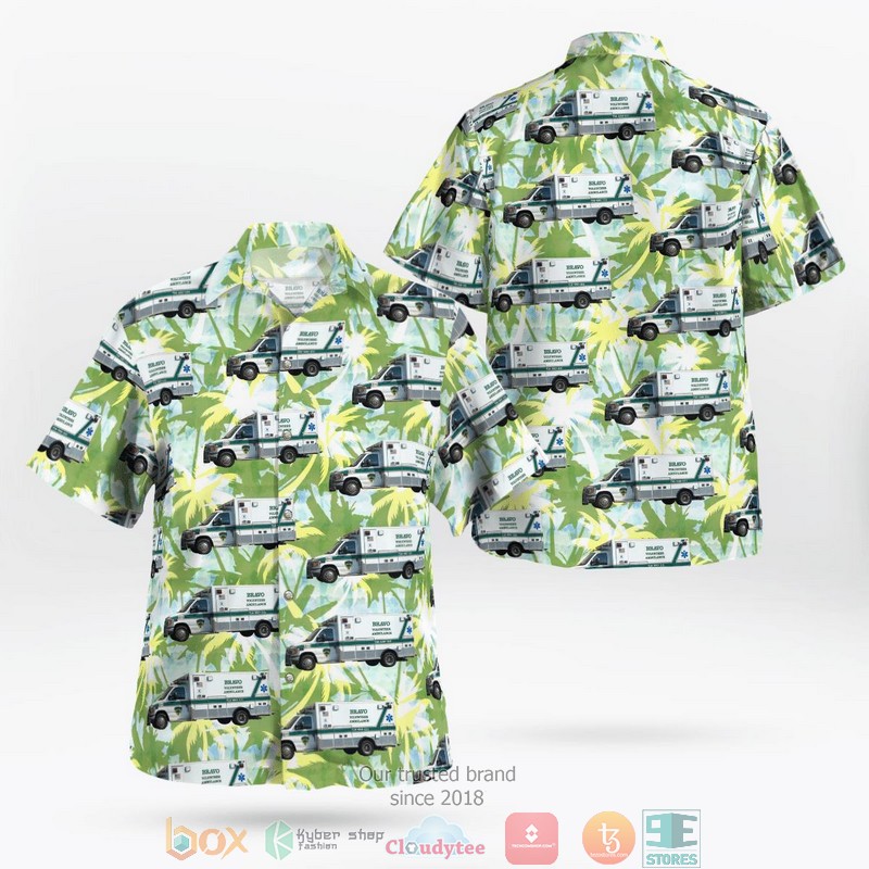 NEW Brooklyn New York BRAVO Volunteer Ambulance Aloha Shirt word1